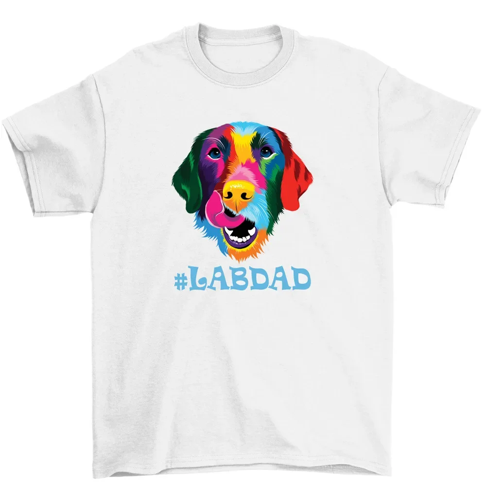 Hashtag Lab Dad T-Shirt Labrador Retriever Father's Day Dog Lover Tee Men High Quality 100%Cotton Short Sleeve