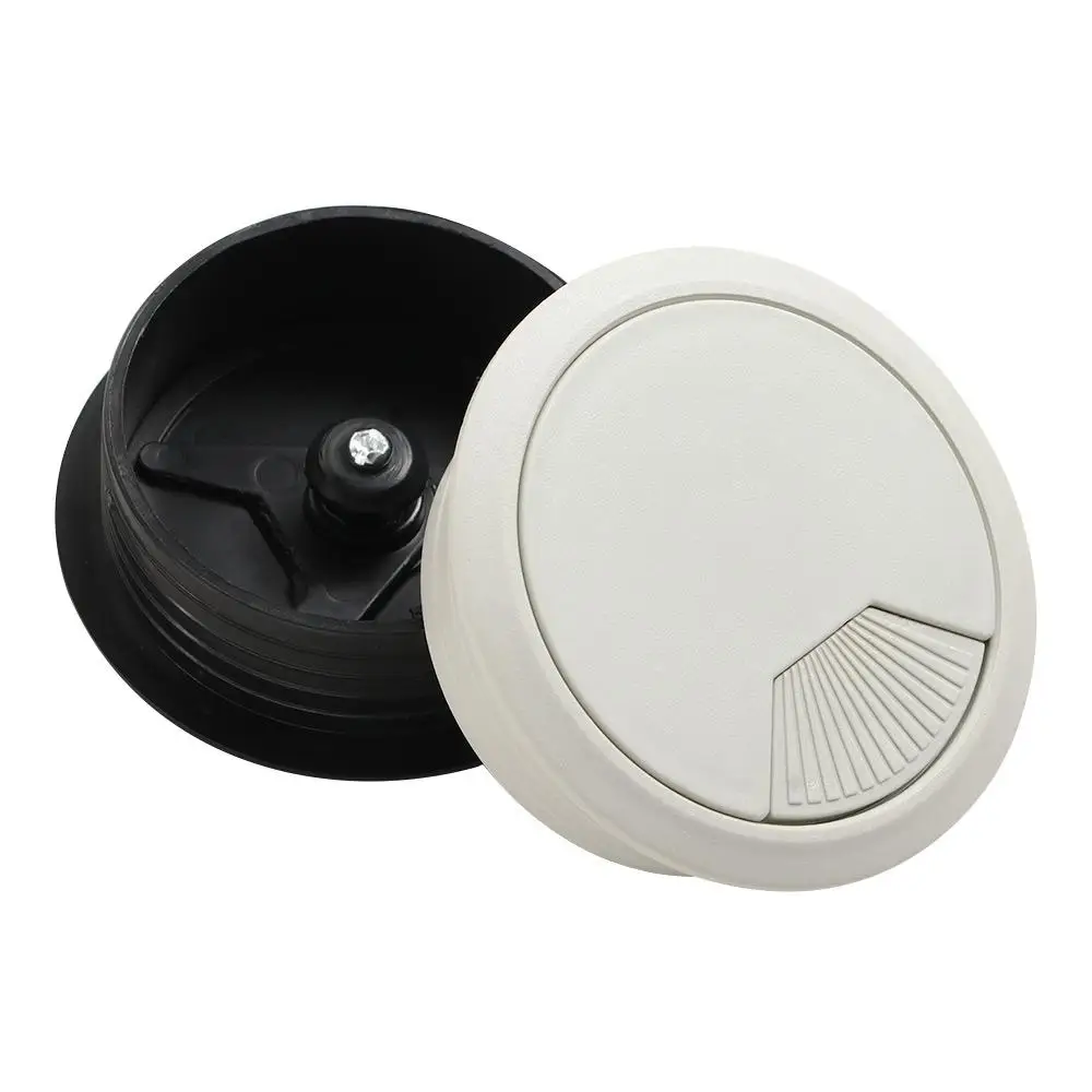 60mm Desk Table Plastic Cable Hole Cover PC Computer Desk Round Wire Tidy Grommet Cable Organizer