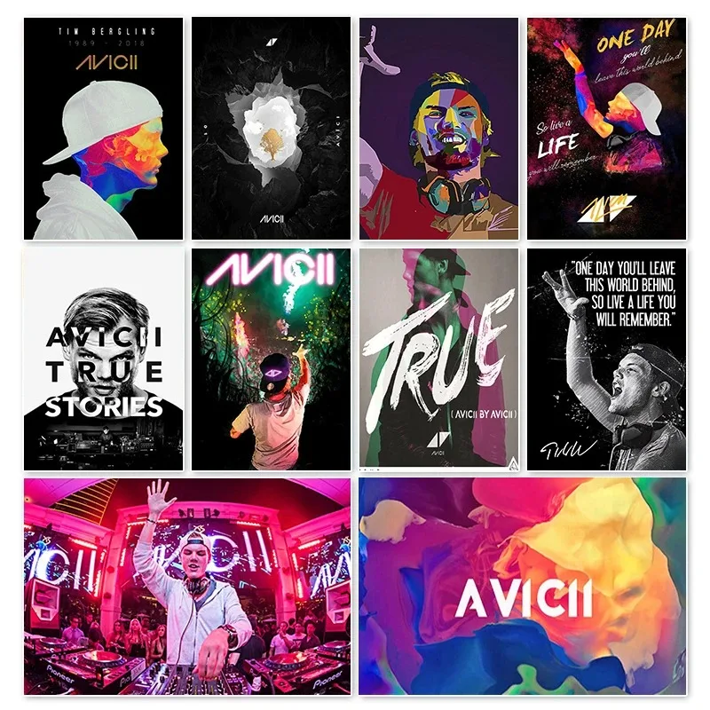 Avicii DJ Музыкальная серия Абстрактные произведения искусства на холсте без рамы в современном стиле Водонепроницаемая карти...