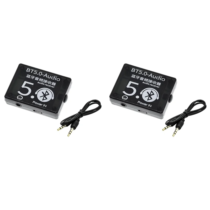 ABKQ-2X BT5.0 Audio Receiver MP3 Bluetooth Decoder Lossless Speaker Audio Amplifier Board With Case+AUX Audio Cable DC3.7-5V