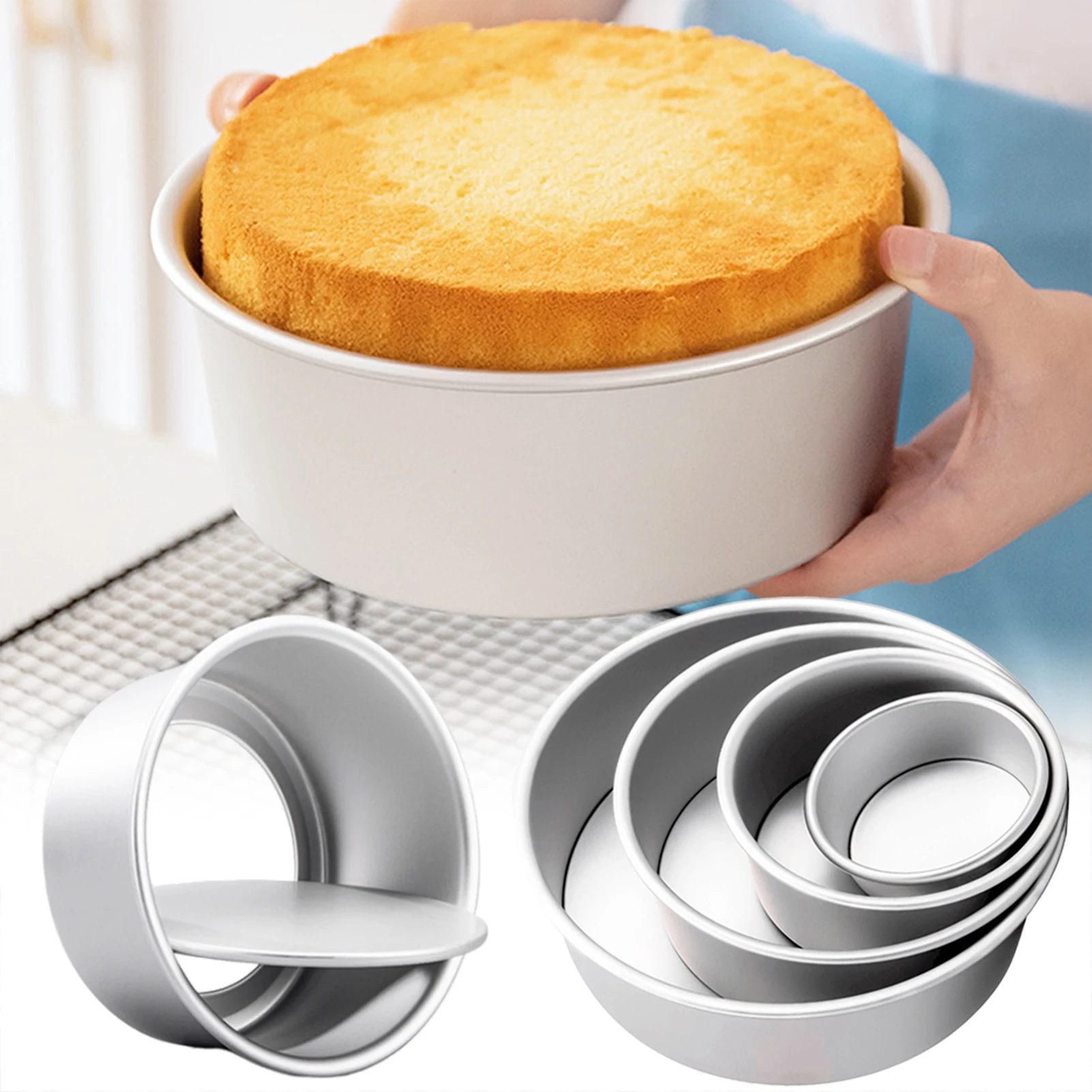 1 moule à gâteau rond en aluminium, 2/5/7/8 pouces, antiadhésif, pour anniversaire, mariage, anniversaire de mariage, moules à pâtisserie extrêmement durables