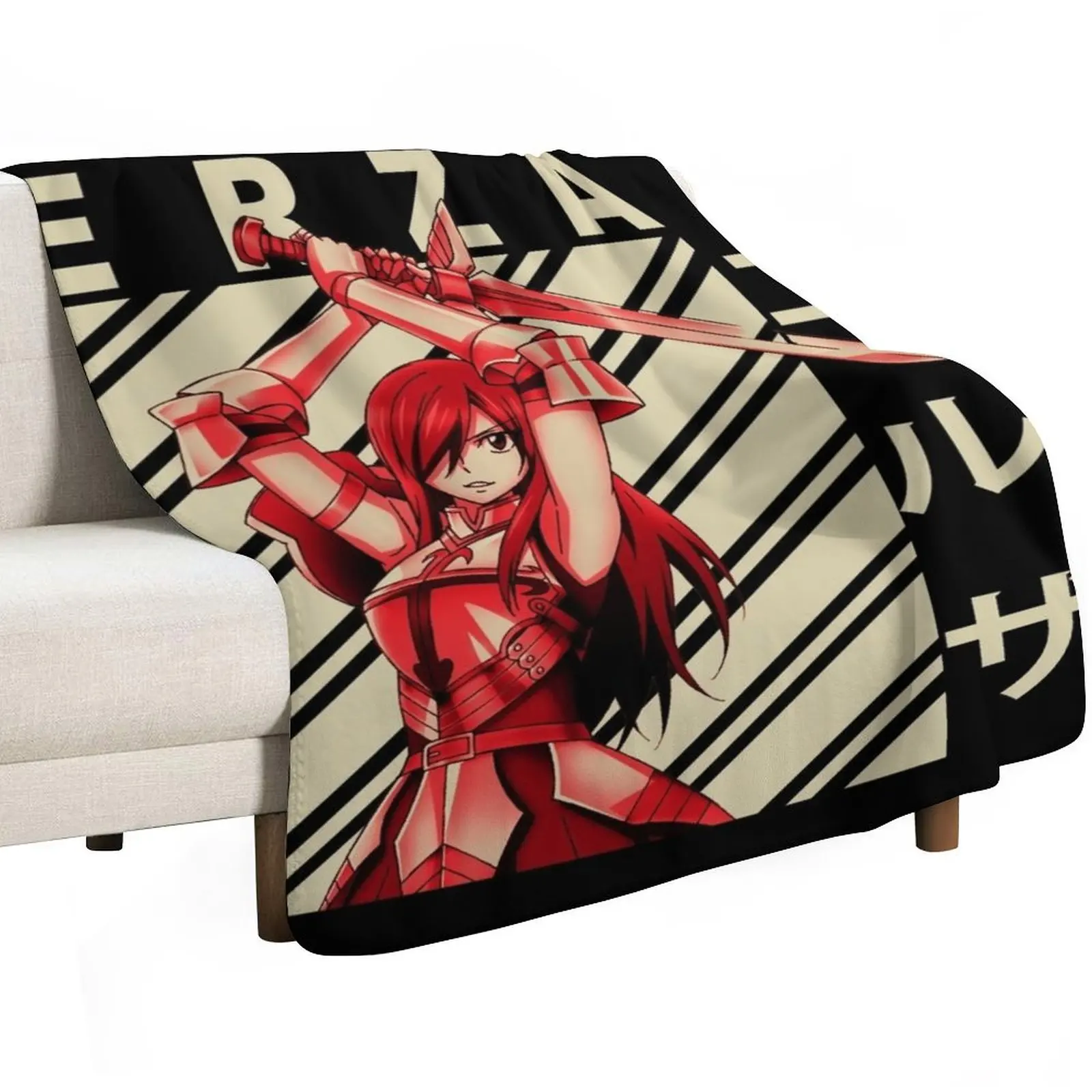 

Erza Scarlet - Vintage Art Throw Blanket Retros Thin anime Blankets