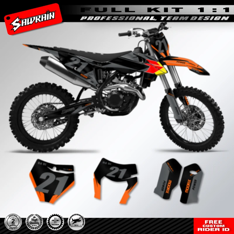 

Защитная наклейка для мотоцикла Sawrain, набор наклеек с графикой и номером команды для KTM SXF 2019-2022 EXC 2020-2023, модный дизайн
