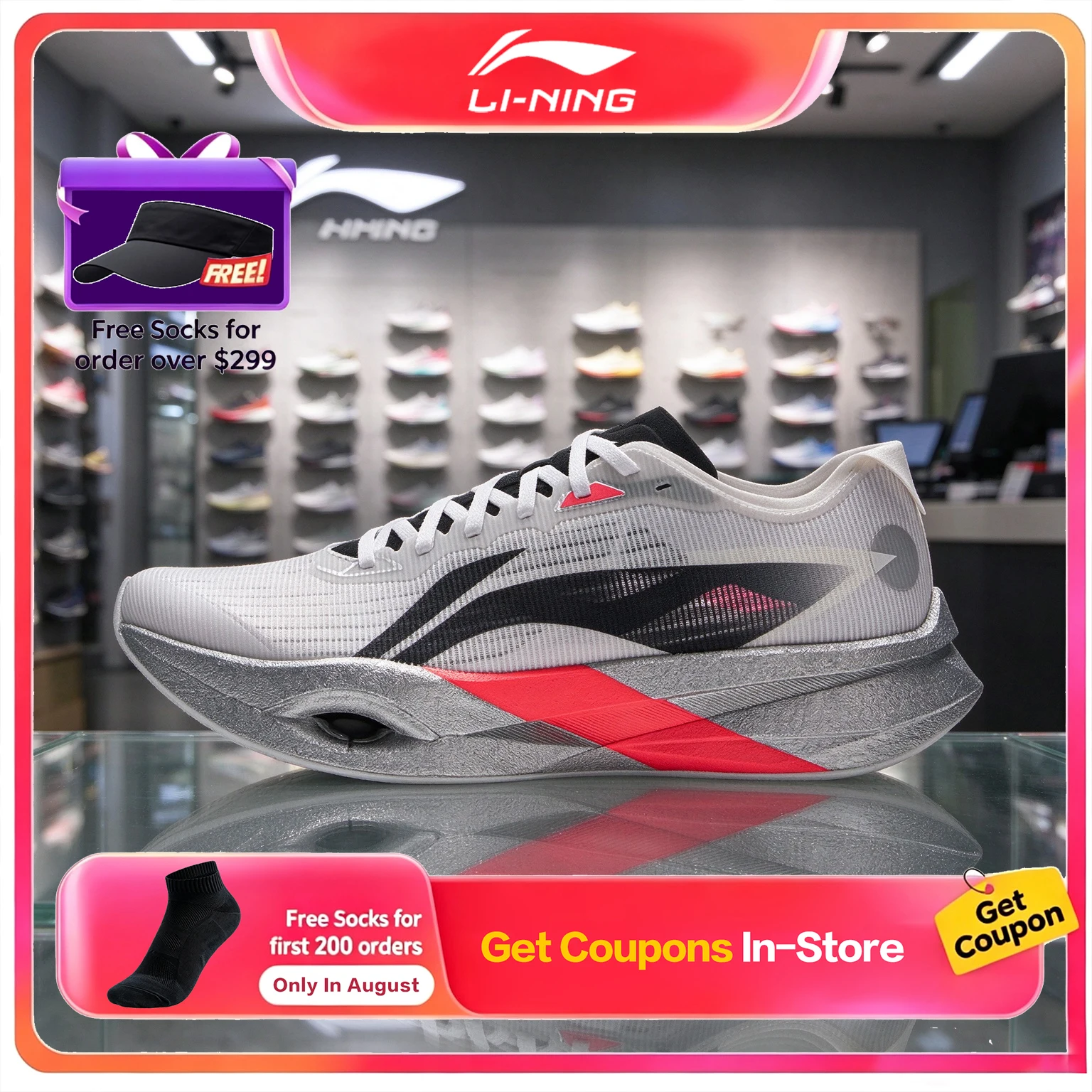 LI NING Zhuifeng Pro Carbon Plate Running Shoes Men Women Professional Race Training Shock Absorbing Sneakers