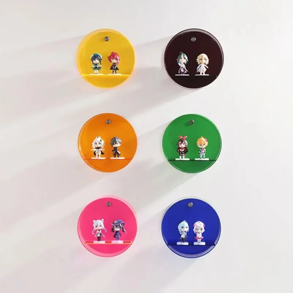 Round Wall-Mounted Floating Display Rack Bright Clear Candy Block Style Room Decor Gift