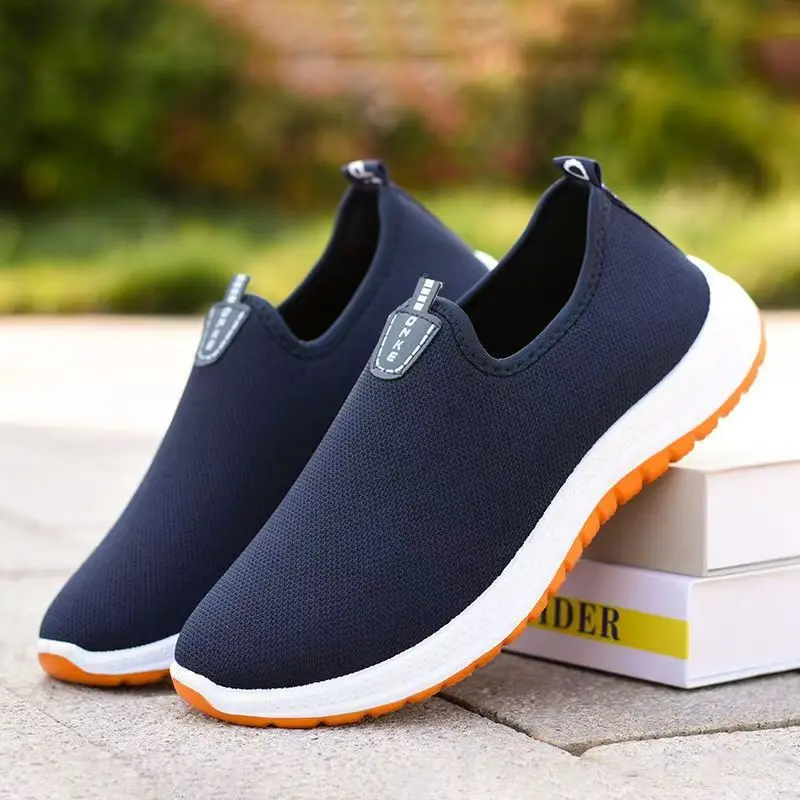 

Men's Spring Summer New Mesh Casual Sports Shoes Rubber Sole Non Slip Low Top Slip On Breathable Walking Shoes Driving Shoes