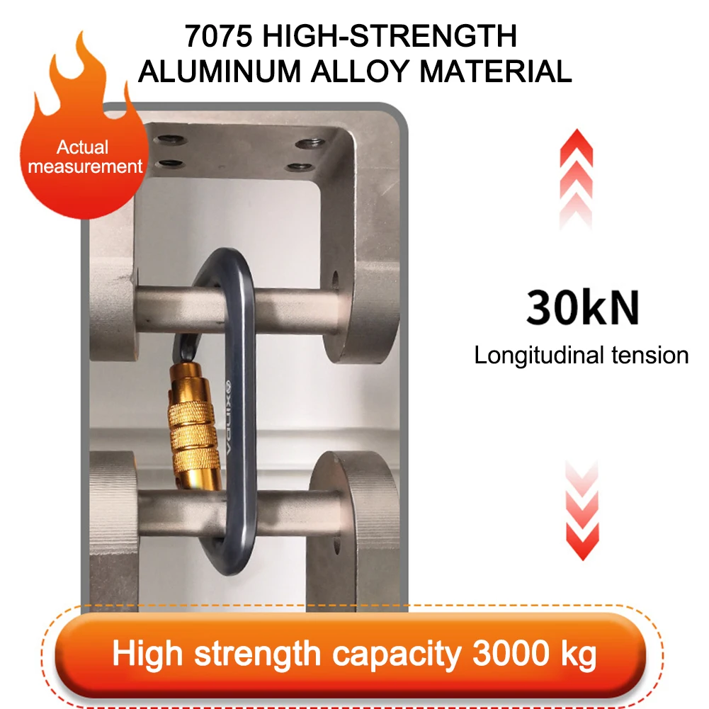 30kN حلقة تسلق الصخور الثقيلة Caribiniers حلقة تسلق هوك لتسلق الصخور رابيلينج وتسلق الجبال