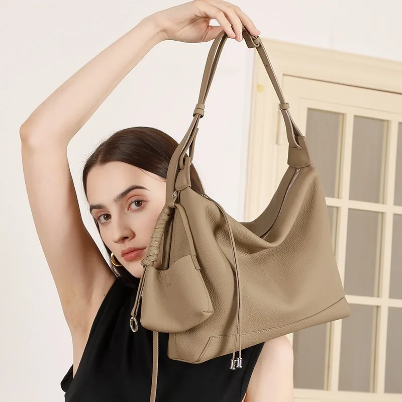 

bags for Women Tote Fashion Underarm Women's bag Large Capacity cowhide shoulder Bag Casual Commuter Retro Crossbody Handbags