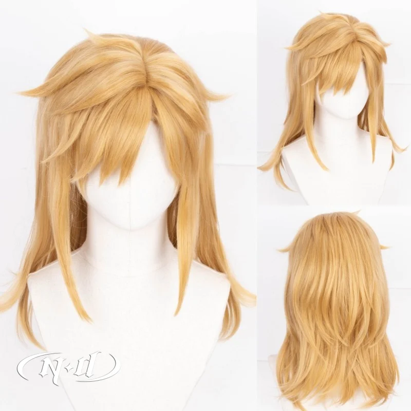 ND Link Cosplay Wigs Game Cos Long Yellow Hair Wigs for Game Party Costume Theme Party Comic Con Coser Heat Resistant Synthetic