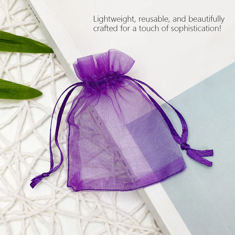 100Pcs Organza Bags 5x7cm Elegant Drawstring Pouches for Jewelry Packaging Wedding Favors Candy Gifts