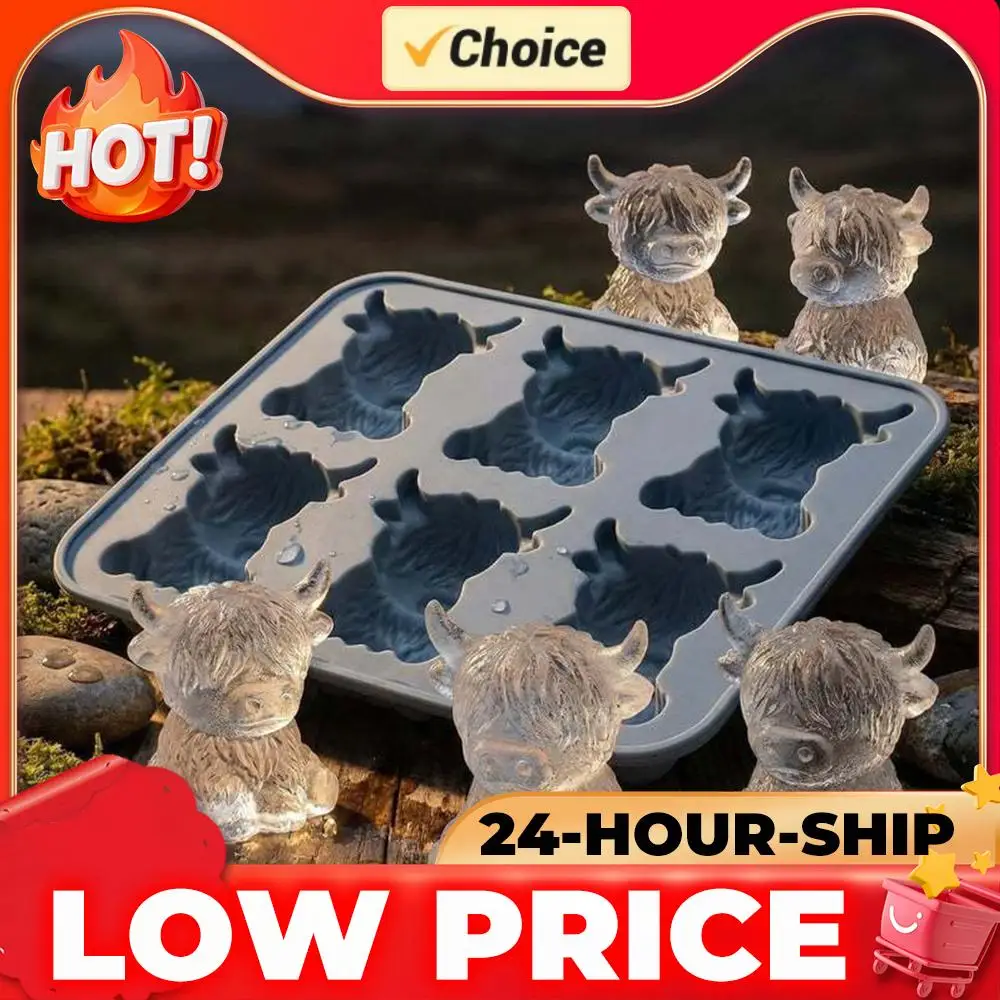 

Silicone Mini Highland Cow Ice Cube Mould Easy To Demold Highland Cow Plaster Mould for Chocolate Candy Jelly Homemade Treats