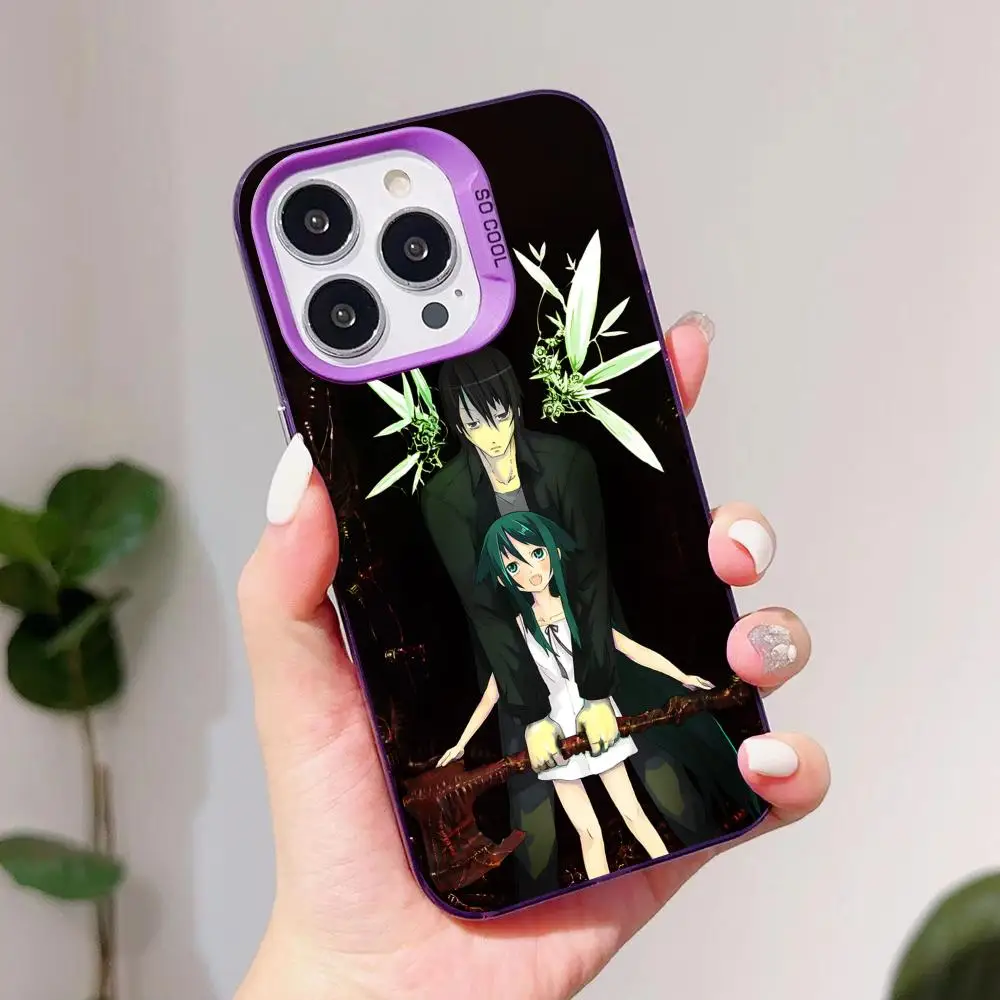 Saya no Uta حافظة هاتف محمول لهاتف آيفون 17 16 15 14 13 12 11 X XR XS 8 7 Pro Max Plus غطاء أرجواني شفاف فاخر جميل