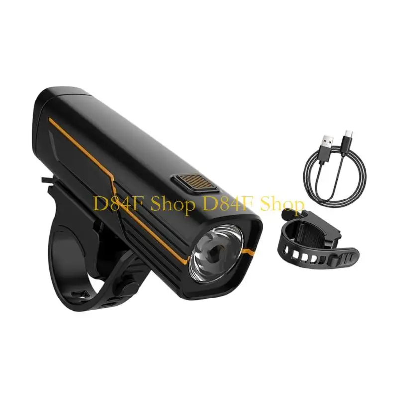 D84F High Lightness Bike Front Light Waterproof Night Riding Headlight Type C Charging Small Road Bike Lamp for Outdoor