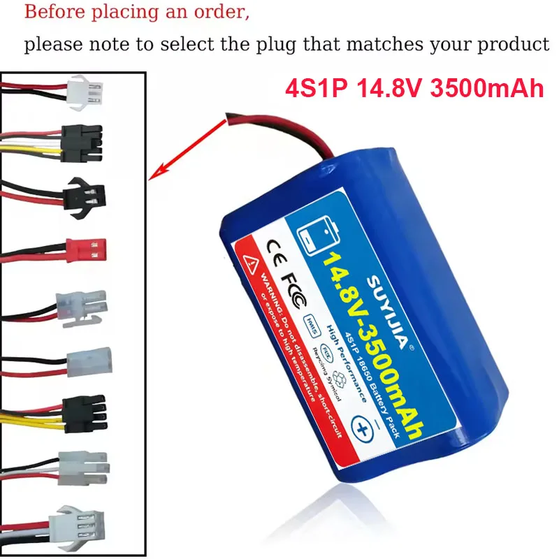 4S1P 14.8V 3500mAh H18650CH R30 R35 Li-ion Battery Pack,For XIAOMI MIJIA Mi Robot Vacuum-Mop Essential G1 MJSTG1, SKV4136GL