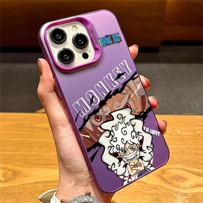 Japan One Piece Phone Case for iPhone 11 12 13 14 15 16 17 Pro Max Plus Air Anime Fifth Gear Luffy Bare-chested Shockproof Cover view 4