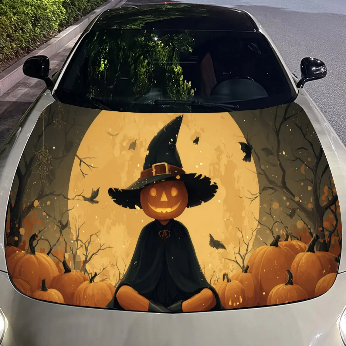 ملصق يلتف من الفينيل بغطاء محرك السيارة على شكل يقطين داكن، ملصق غطاء تلقائي عصري، ملصق سيارة ذاتي اللصق مقاوم للماء، النمل #4