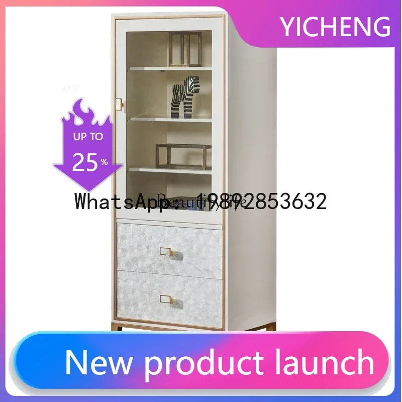 QQ 1*Modern Simple and Light Luxury Small Wine Cabinet Living Room Bedroom American Shell Chest of Drawers
