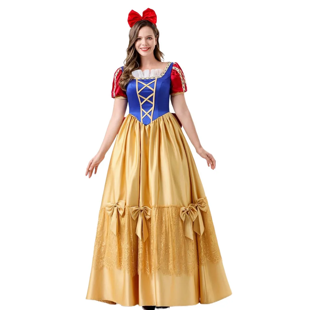 

Костюм на Хэллоуин для взрослых для сценического выступления Белоснежка, игровой стиль, мечтательное платье, костюм для ролевых игр