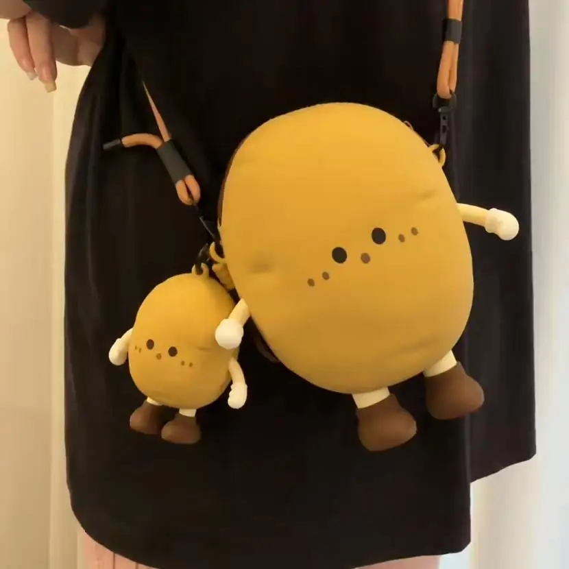 

Милая сумка-кроссбоди в виде картофеля, серия «Овощи», кошелек для монет, чехол для губной помады, сумка на одно плечо для мобильного телефона, креативный органайзер для хранения