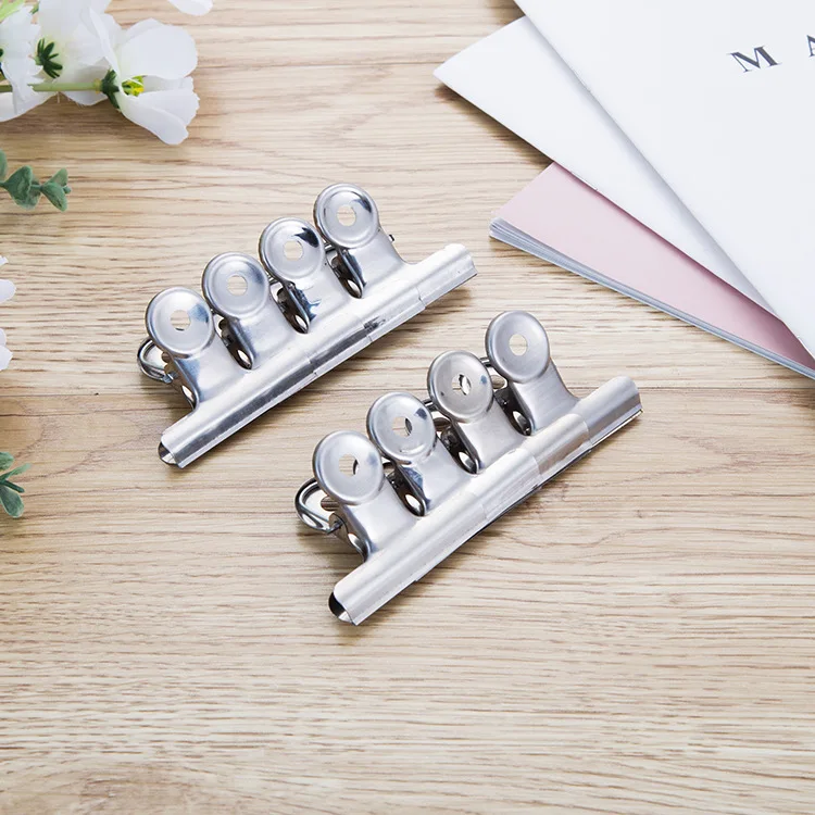 10pcs 38mm Metal Bulldog Grip Clips Food Bag File Ticket Binder Photo Money Organizer Kitchen Office Supply DH49