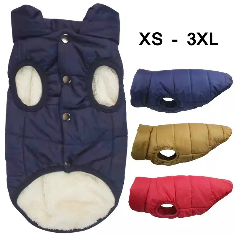 Winter dog plush clothes, warm cotton padded jacket, Schnauzer Teddy Fadou cotton vest, big dog pet clothing XS-3XL