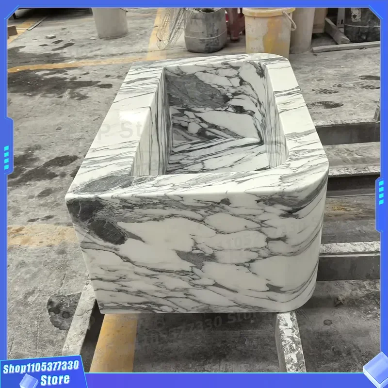 Hand Carved Italian White Marble Bathroom Sink Western Arabian Style Basin Luxury Interior Decor Natural Stone Washbasin for