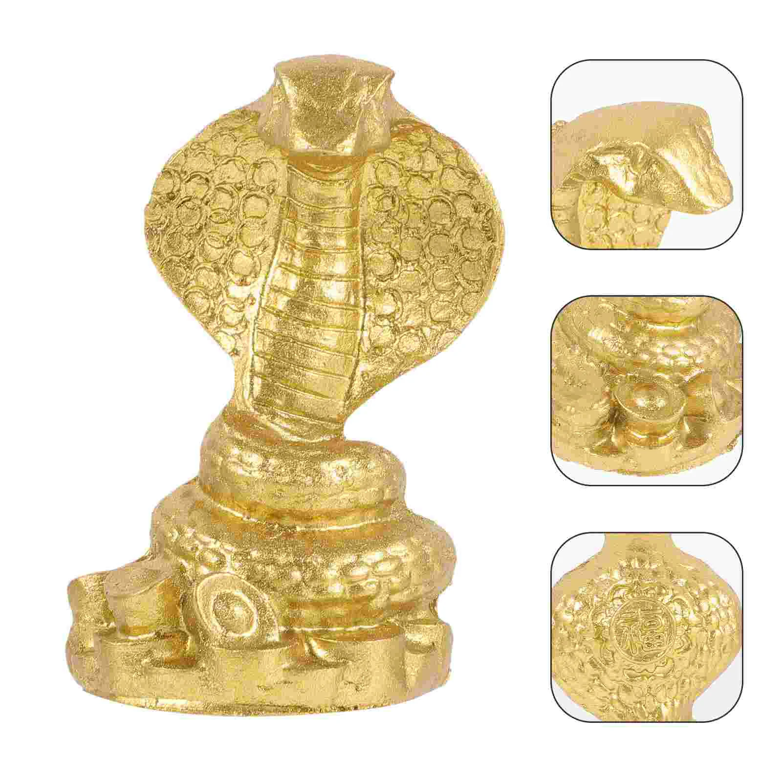 Ornament Halloween Egyptian Resin Craft Tabletop Animal Decor Brass Creative Statue Figurine Golden Snake