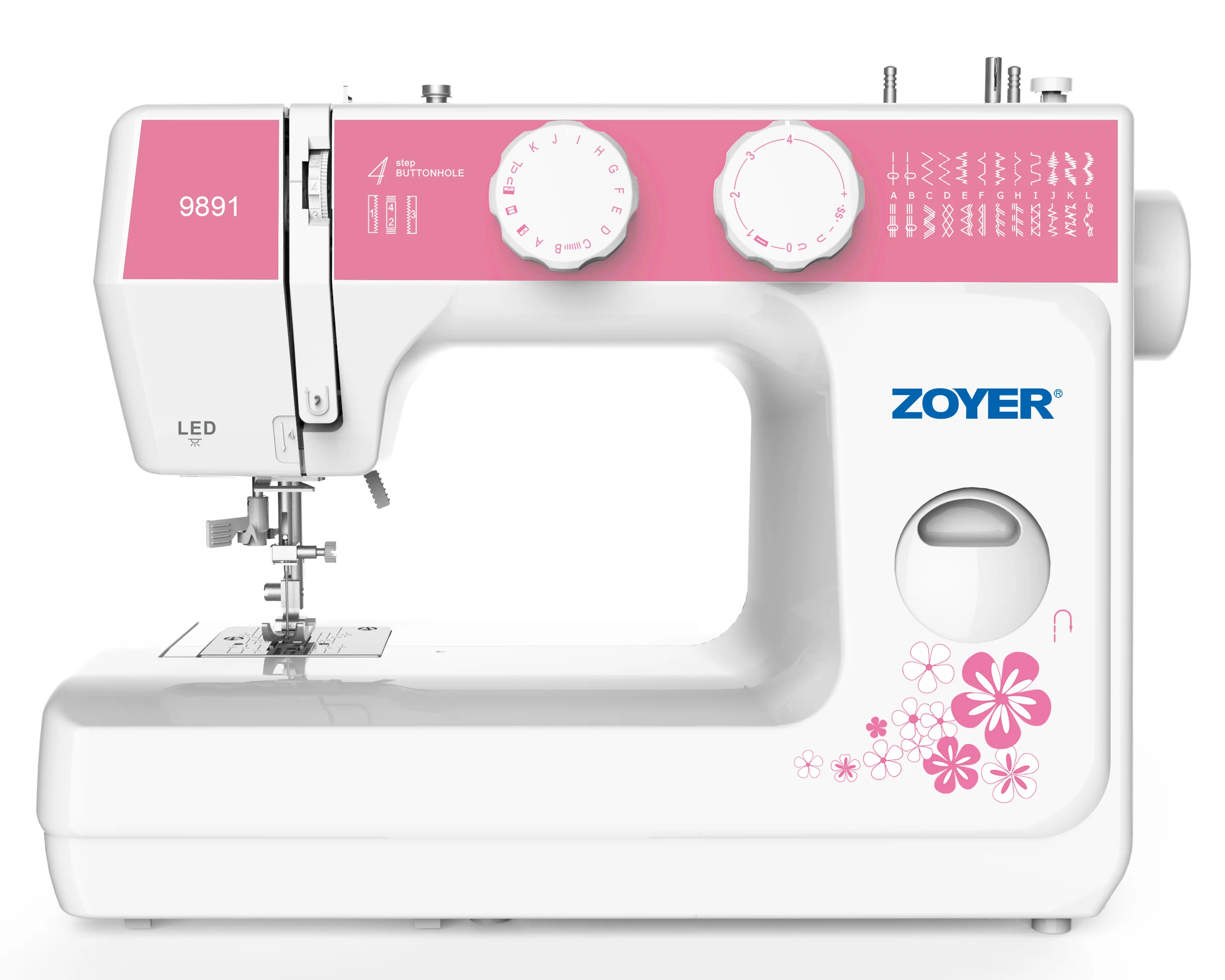 

ZY9891 Zoyer Different Stitches Four Step Buttonhole for Household Machine Home Use Sewing Machine