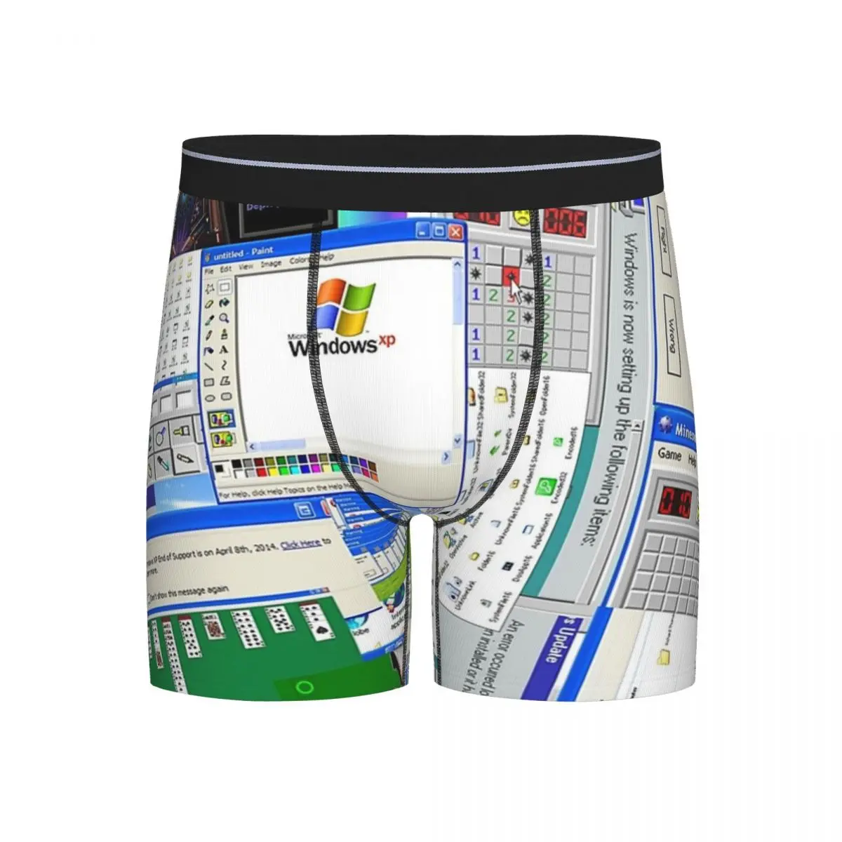 

Long Boxer Underpants Shorts Windows XP Collage Panties Male Soft Underwear for Homme Man Boyfriend Gifts
