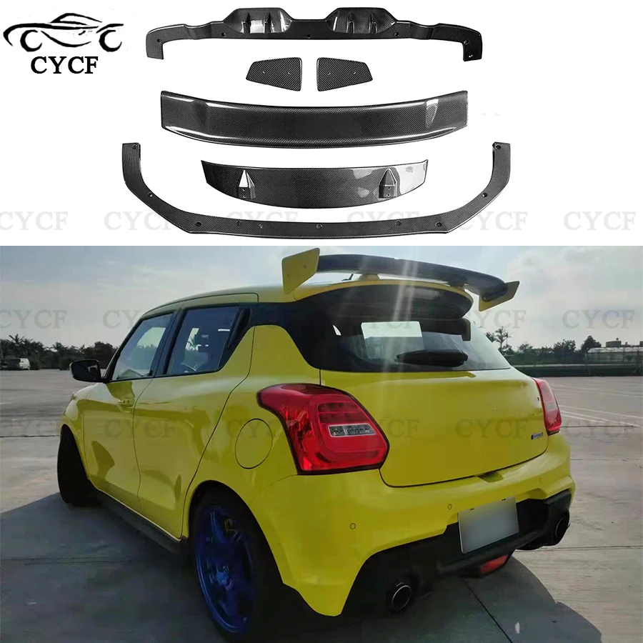 

For Suzuki Swift Sports ZC33S Series Carbon fiber spoiler Tail fins wing rear bumper diffuser rear lip front diffuser Front lip