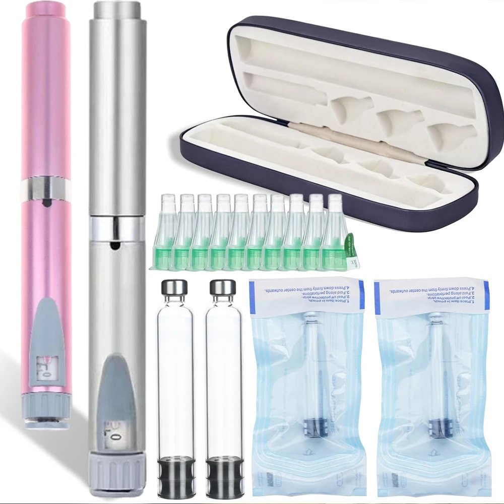 Reusable Insulin Injection Pen Home Travel Use Empty Injection Pen 3ml Without Cartridge Bottle Disposable Needles With Box