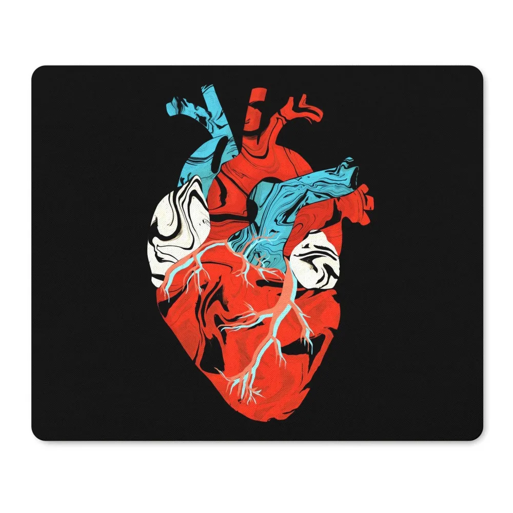 Abstract Heart Anatomy Print Mouse Pad Gaming Desk Mat Non-Slip Rubber Base Large Mouse Pad for PC Laptop Office Gaming Desk