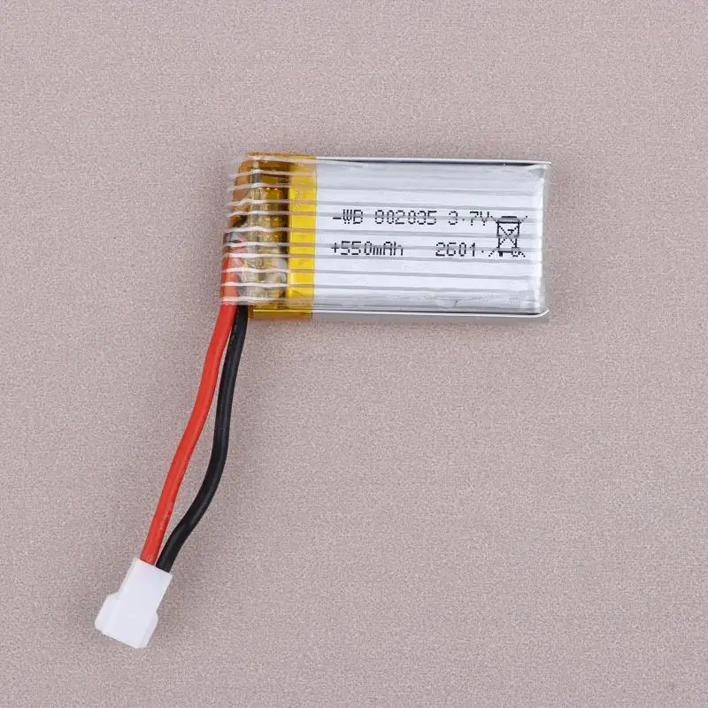 

Rechargeable 3.7V 550mAh Lithium Polymer 802035 Battery for Mini Drone RC Quadcopter Accessories#