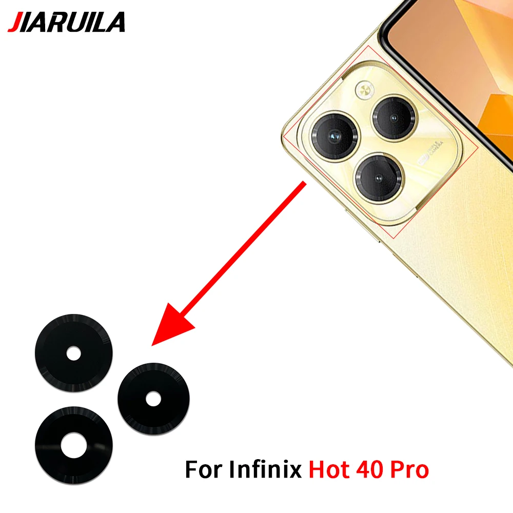 10Pcs\Lot Reliable quality Camera Glass For Infinix Hot 20 20S Play 30 5G 30i X669 40 Pro Rear Back Camera Lens Glass + Sticker