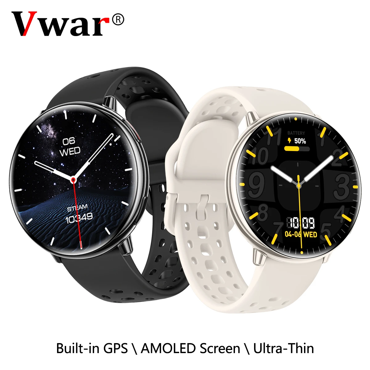 

Смарт-часы VWAR Active 2, ультратонкие встроенные GPS-компас, Bluetooth-вызов, IP68, водонепроницаемые умные часы для женщин и мужчин, Xiaomi IOS