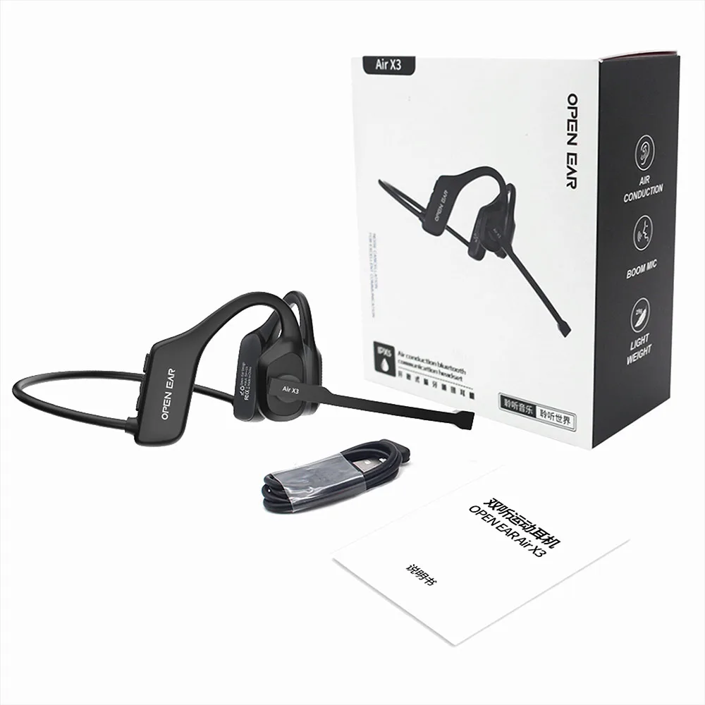 

Air X3 Communication Headset Bone Conduction Earphone ENC Sport With Mic Bone Conduction Walkie-Talkie