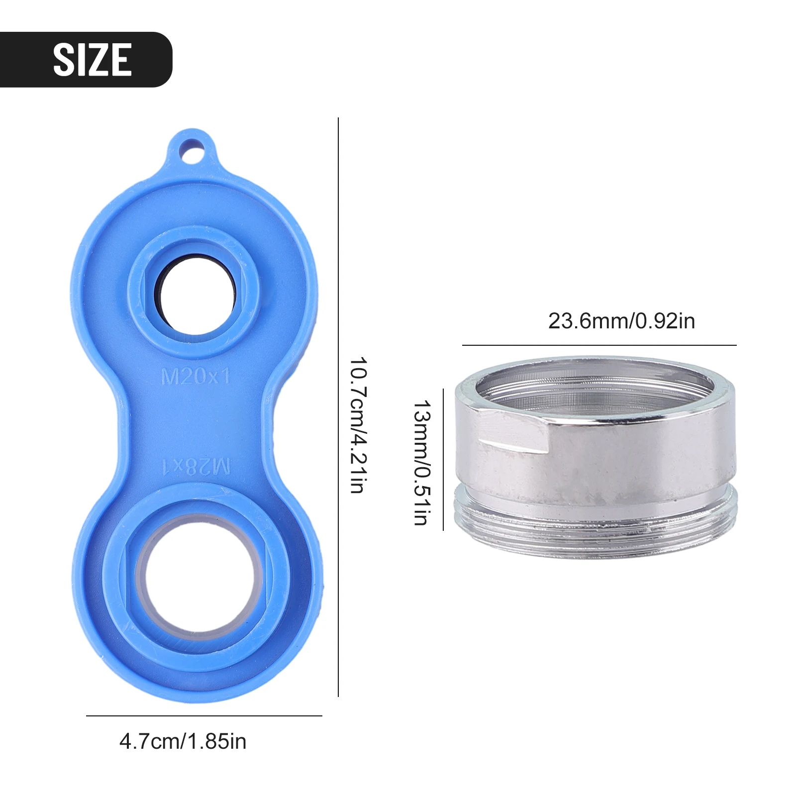 For Kitchen Bathoom 1 * Mixing Nozzle Wrench 12mm Height 23.6mm Outside Diameter 5 Faucet Aerators Blue Bathroom