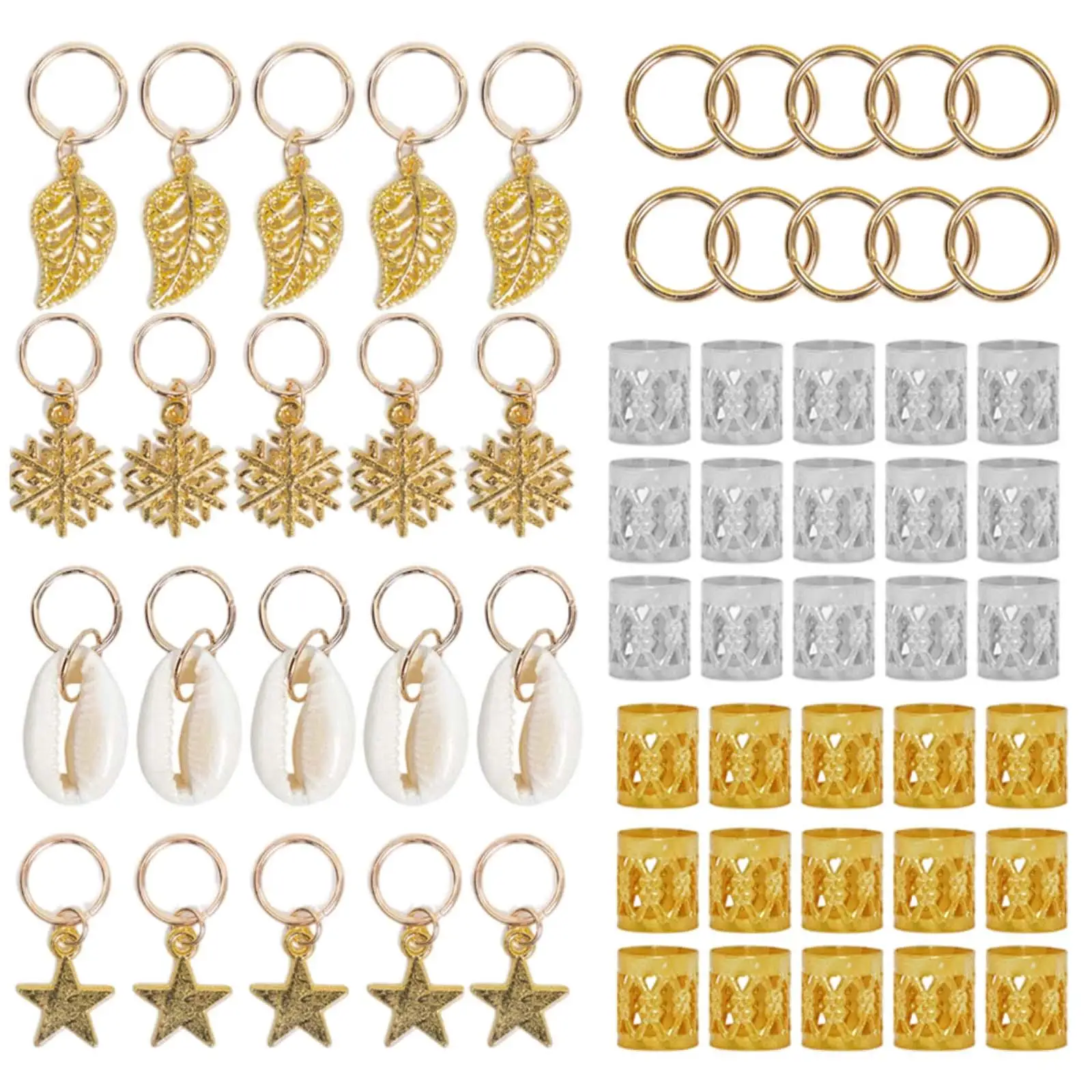 80 قطعة من خرز تجديل الشعر مجوهرات الشعر المعدنية لضفائر النساء #4