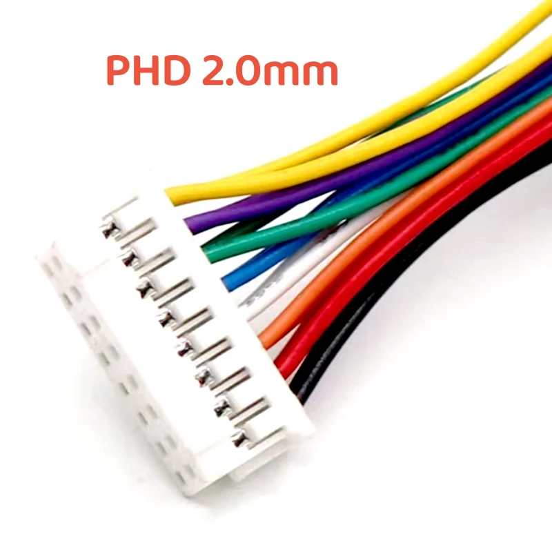 5pcs PHD 2.0mm Double Row Terminal Wire Connecting Wire 2*2/3/4/5/6/7/8/9/10p Single and Double Head Electronic Cable 1007-26awg