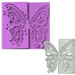 Large Metal Cutting Die Butterfly Pattern Presscut For Envelope Cover Greeting Card Border Handmade Clipart Press Punch Knife