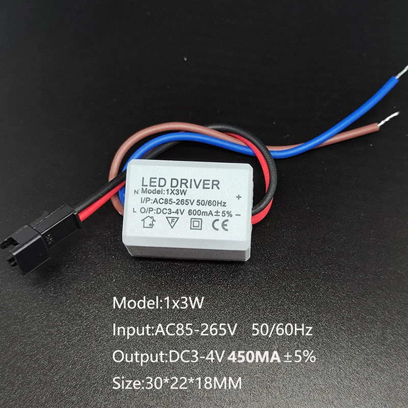 YOUCENT AC 85V - 265V Small Size Constant Current Power Supply LED Driver for 1W - 3W Ceiling Thumb Light Lamp