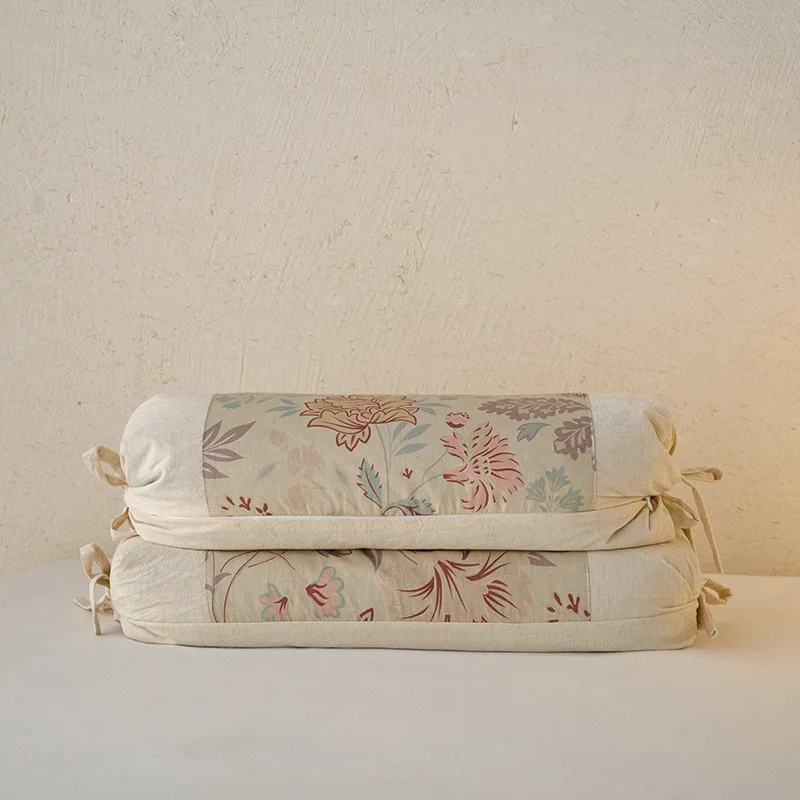 

2025 new retro cotton and linen buckwheat pillow height adjustable cervical spine pillow hard pillow core for student and adult
