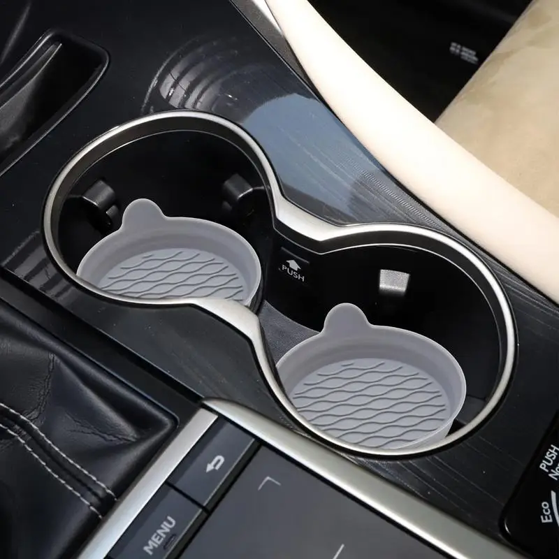 Silicone Cup Holder Insert For Car Waterproof Auto Cup Holder Insert Liner Flexible Car Cup Coasters Heat-Resistant Car Interior