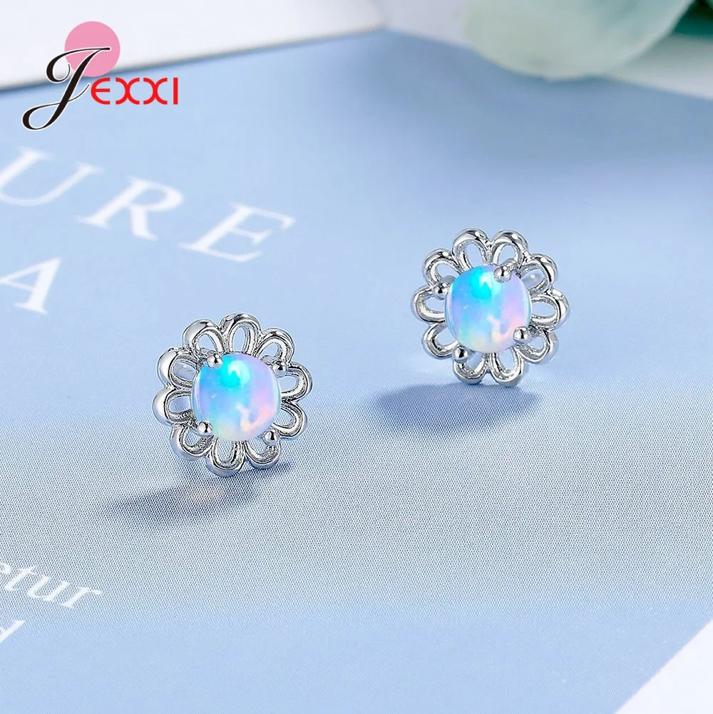 Neue Mode echte 925 Sterling Silber Blume geformt Ohr stecker für Frauen Mädchen weibliche Party Hochzeit Schmuck Zubehör