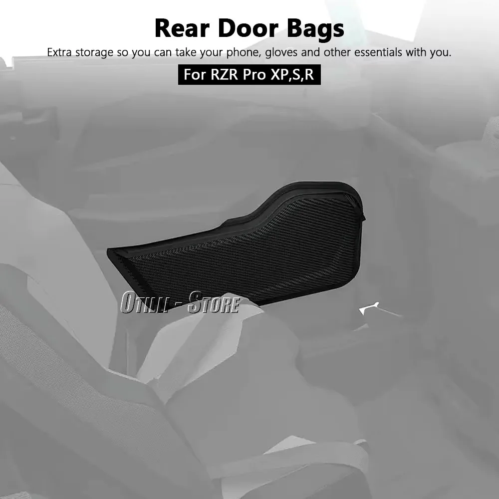 UTV Accessories PRO XP Carbon fiber Look Side Storage Bag Passenger Rear Door Bags For RZR PRO XP 4 PRO S Pro R