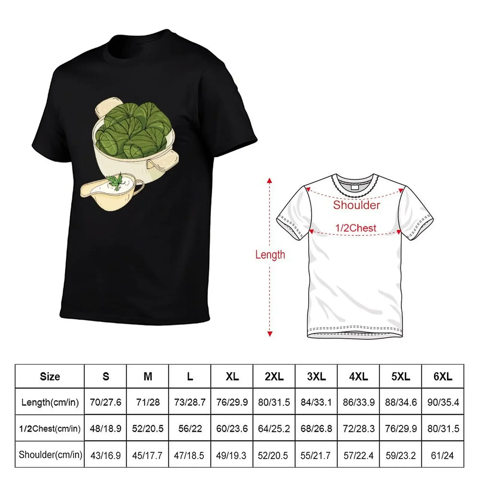 Dolmas - Stuffed Grape Leaves T-Shirt anime tshirt korean fashion street wear funny t shirts for men