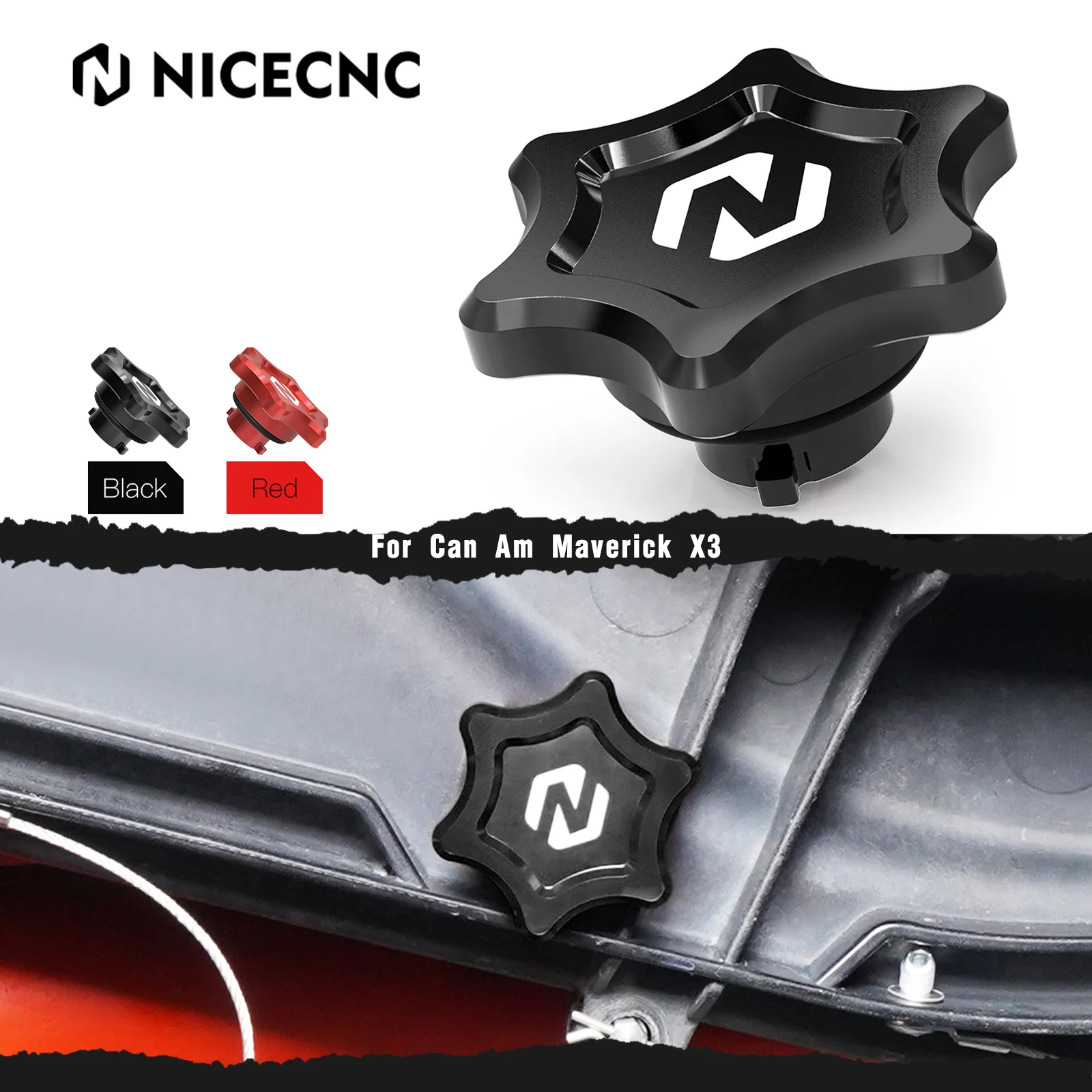 

NICECNC Aluminum Clutch Cover Thumb Screw Drain Plug For Can-Am Maverick X3 Trail Sport Outlander Defender Commander 420441820