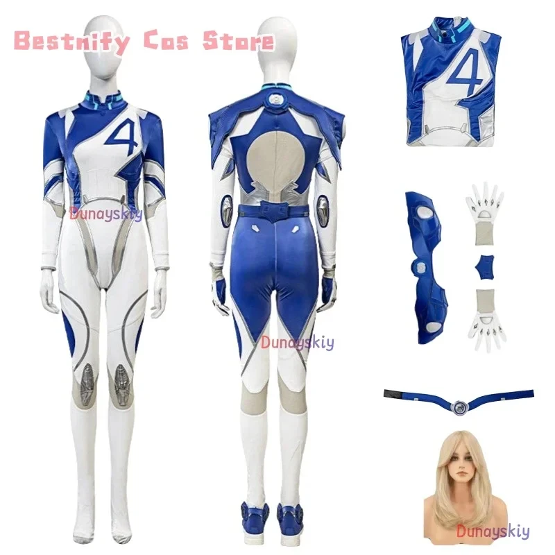 

ABC123CosplayInvisible Woman Cosplay Jumpsuit Costume Wig Strategist Hero Dr. Susan Uniform Halloween Game Party Sexy 3'd,5;h.9/