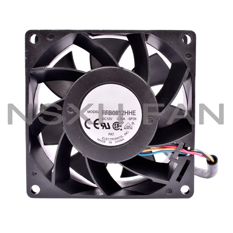 

FFB0812HHE 12V 0.30A 8038 8CM 80X80X38MM PWM Control Hight Speed 4lines Double Ball Bearing Cooling Fan New Cooler