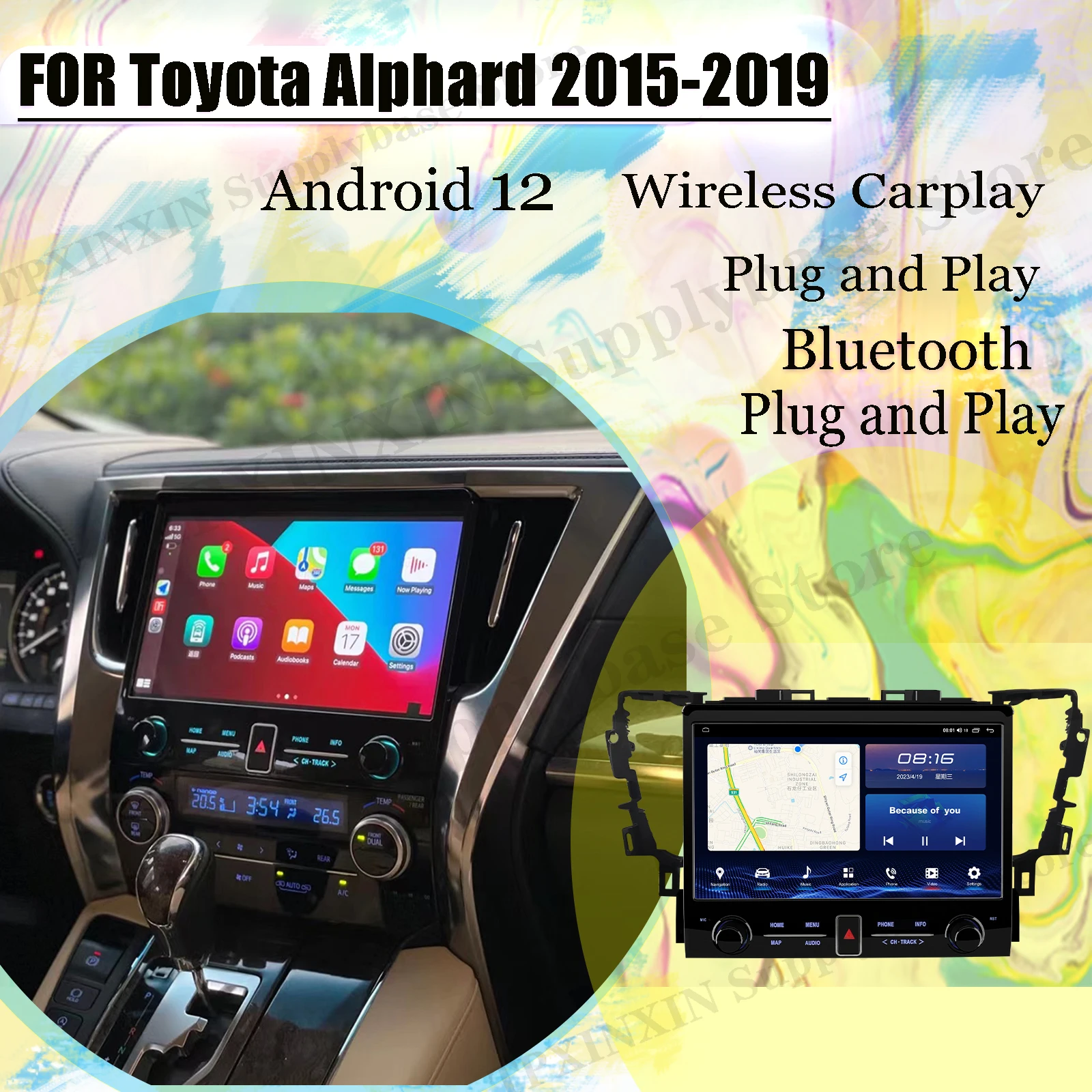 30 Series Upgradation 35 Car Radio Stereo Receiver Android  For Toyota Alphard 2015-2019 GPS Automotive Multimedia Head Unit